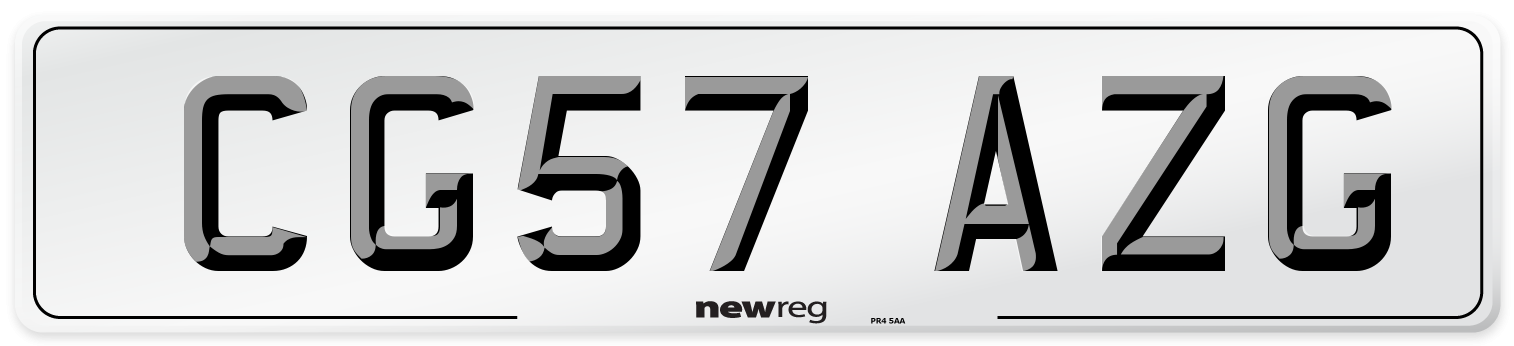 CG57 AZG Number Plate from New Reg